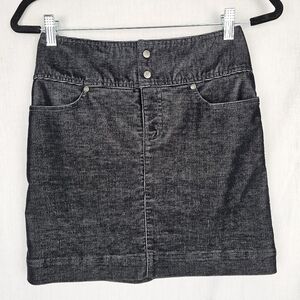 Athleta Mini Skirt Black Light Corduroy Zipper Fly Women's Size‎ 26 Waist